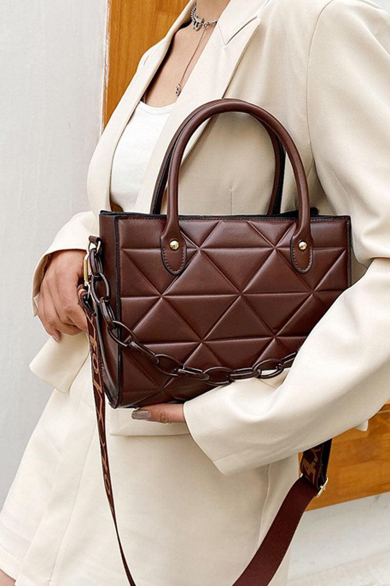 Casual PU Leather Rhombus Purse Handbag Messenger Bag